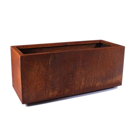 metallic series corten steel rectangular planter box|corten steel planters near me.